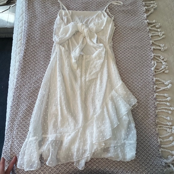 SHEIN White Backless Spaghetti-Strap Ruffle Dress - Picture 4 of 11
